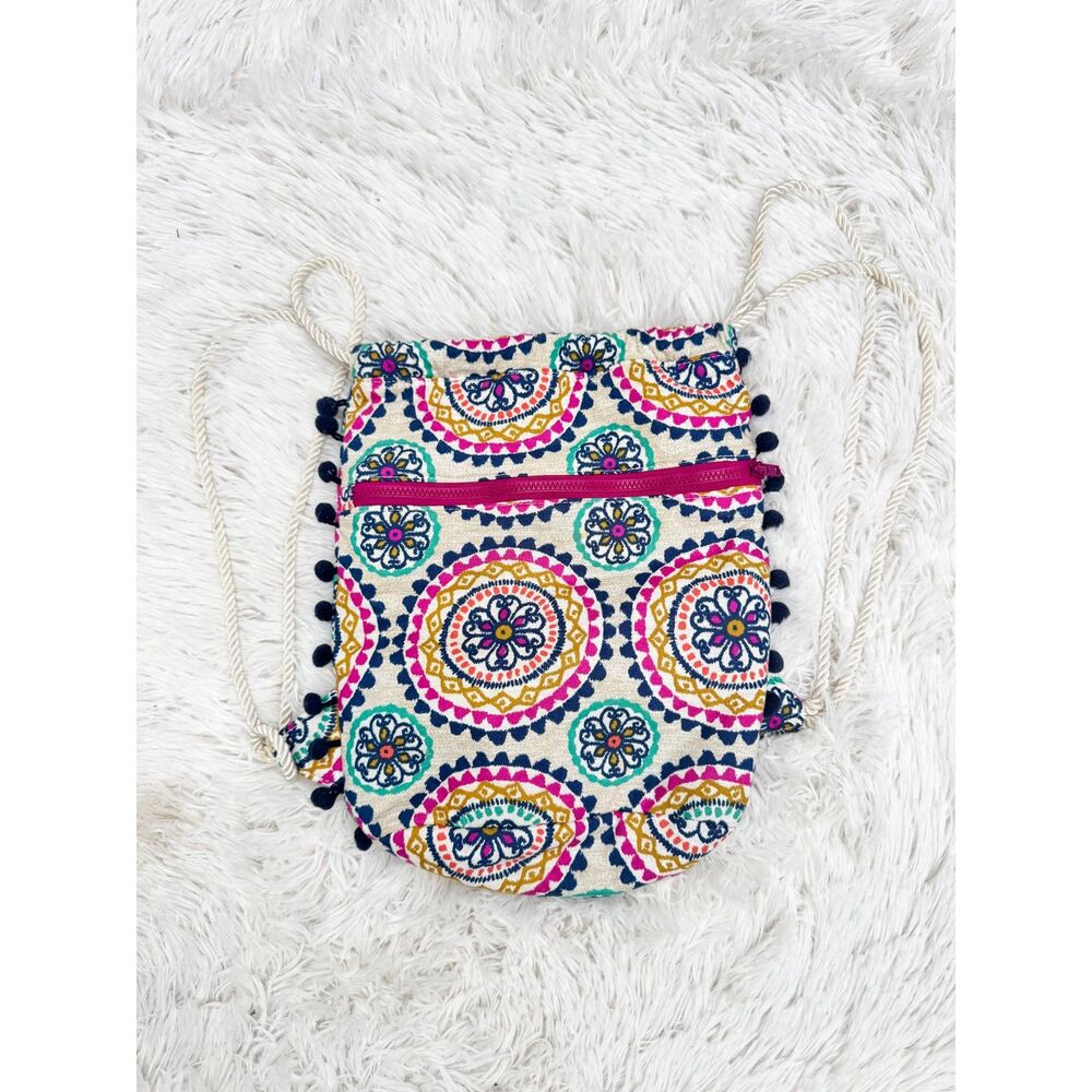 Christine Clarke Sassy Kidz Medallion Print Drawstring Backpack Girls